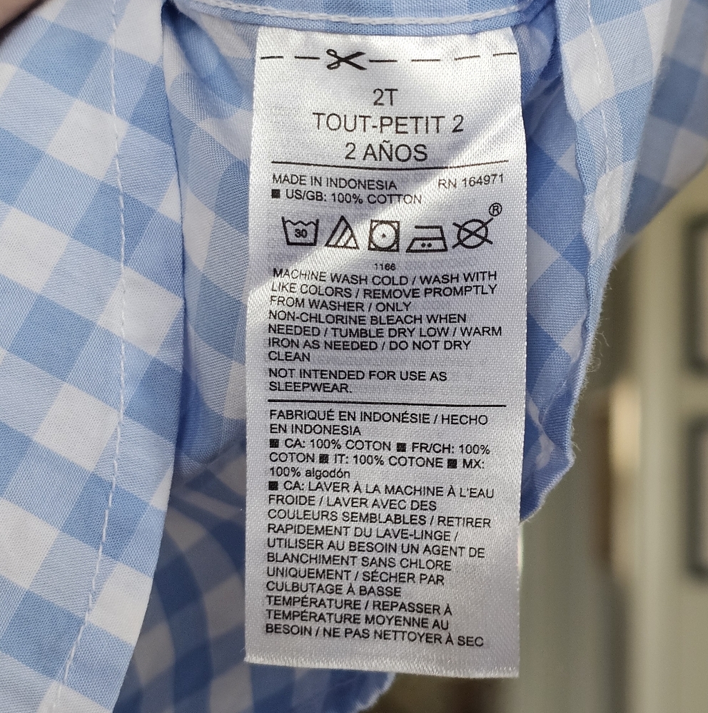 Janie and Jack Boys Gingham Poplin Button Down Shirt - Picture 5 of 6